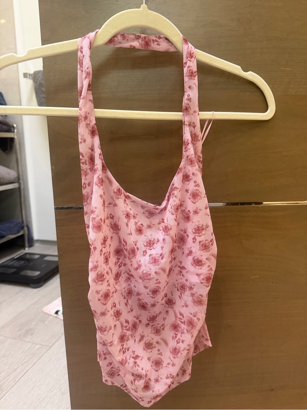 Reformation Pink Floral Halter Tank Top